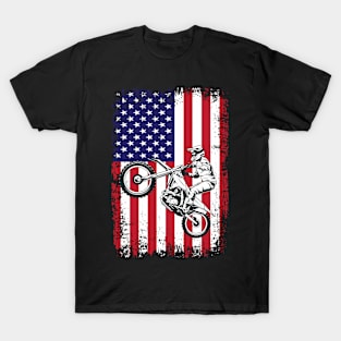 Dirt Bike American Flag Motocross USA Flag T-Shirt